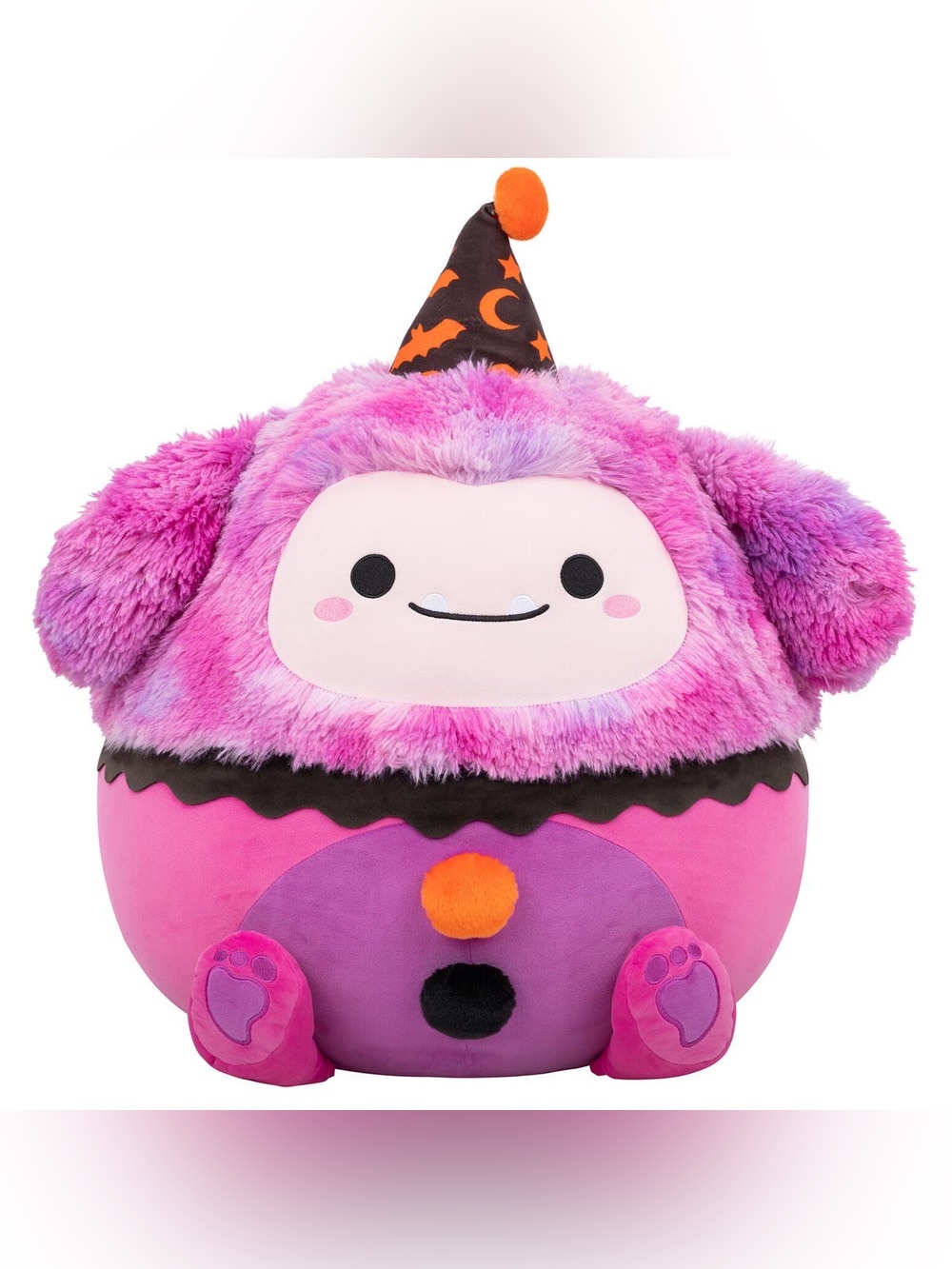 NWT Squishmallows 20-Inch Woxie the Magenta Bigfoot in Clown Halloween Costume